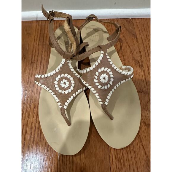 Jack Rogers size 8.5 Brown and white Maci sandals - Picture 2 of 4